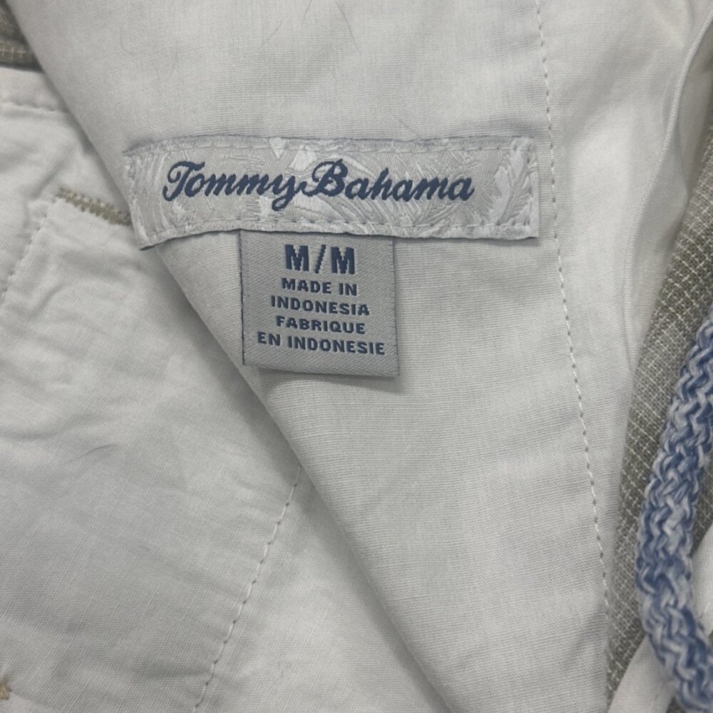 Tommy Bahama Sea Spray Check Linen Blend Stretch Shorts Men's Medium Twill - Picture 10 of 11